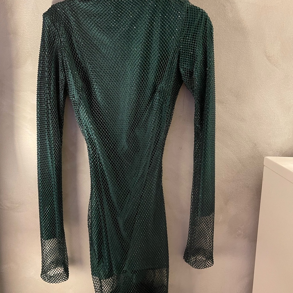 Chic Mesh Mini Dress in Green